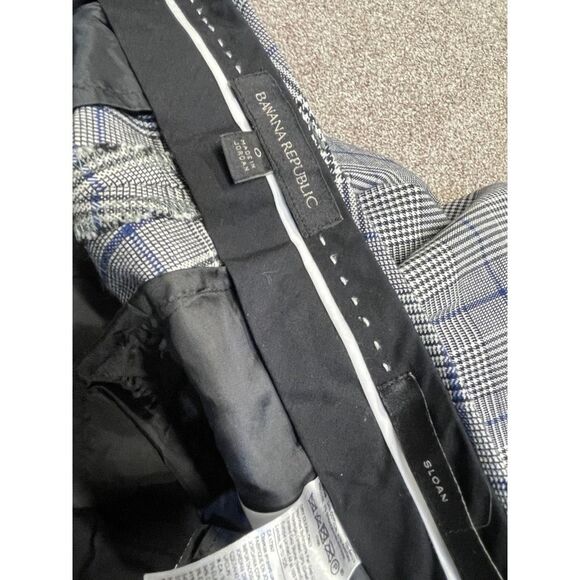 Banana Republic womens sz Sloan Size 0 Gray Prince Of Wales Check Cotton - Picture 12 of 12